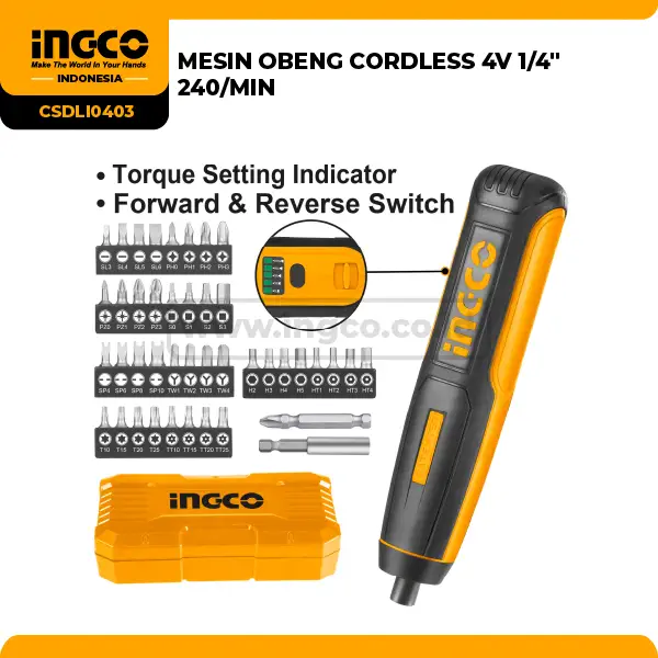 CSDLI0403 - (MESIN OBENG CORDLESS 4V 1/4' 240/MIN ! => CSDLI04062)