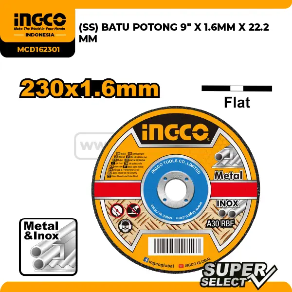 MCD162301 - (BATU POTONG 9'' X 1.6MM X 22.2 MM)