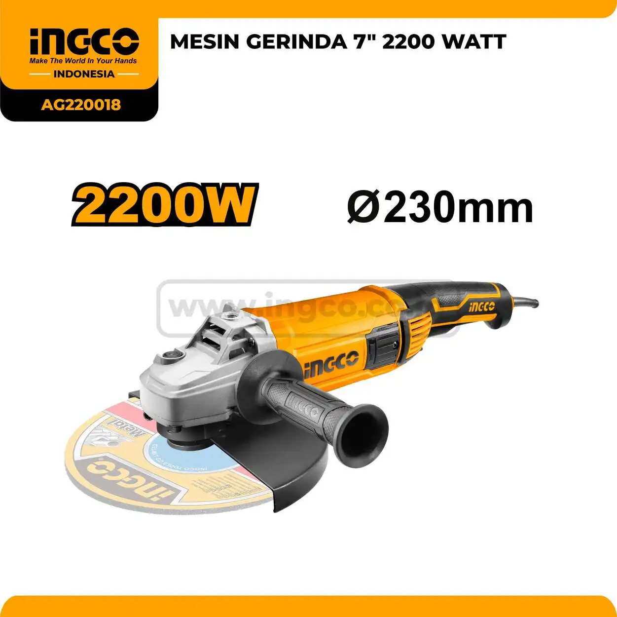AG220018 - MESIN GRENDA 9'' 2000 WATT