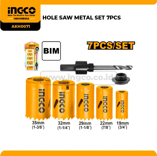 AKH0071 - HOLE SAW METAL SET 7PCS