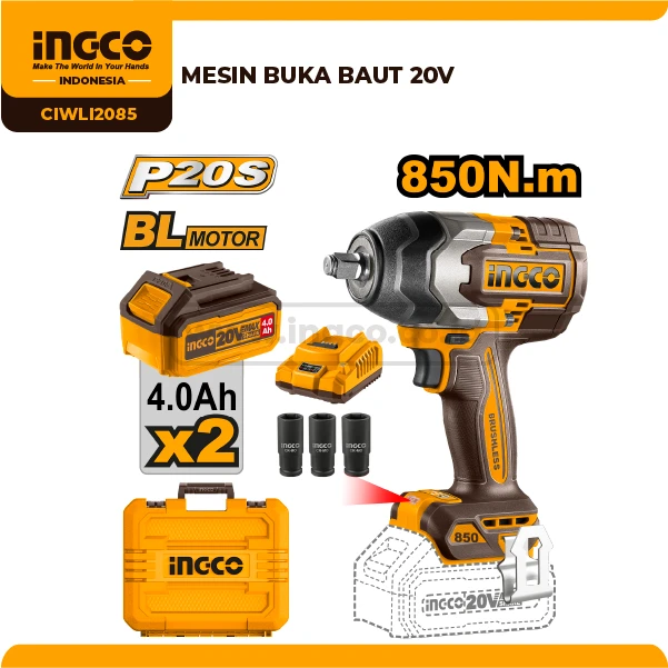 CIWLI2085 - MESIN BUKA BAUT 20V (2B 4.0Ah&1FC)
