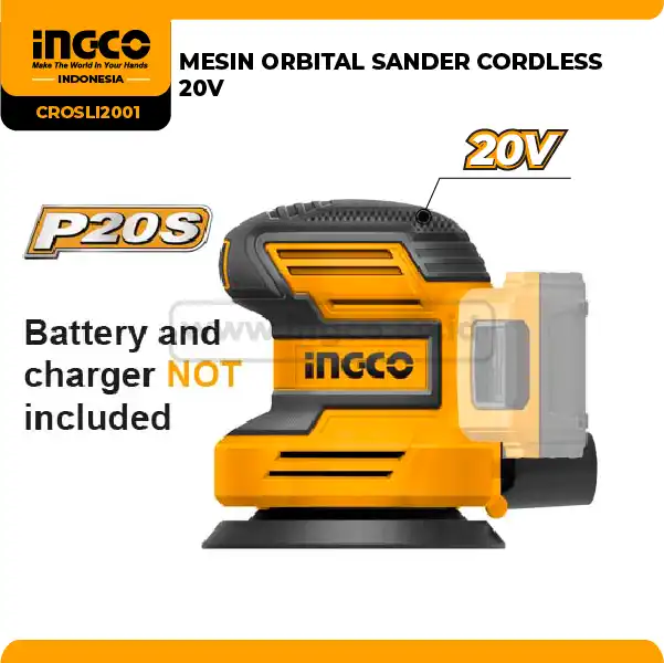 CROSLI2001 - MESIN ORBITAL SANDER CORDLESS 20V ! ==> CROSLI2002