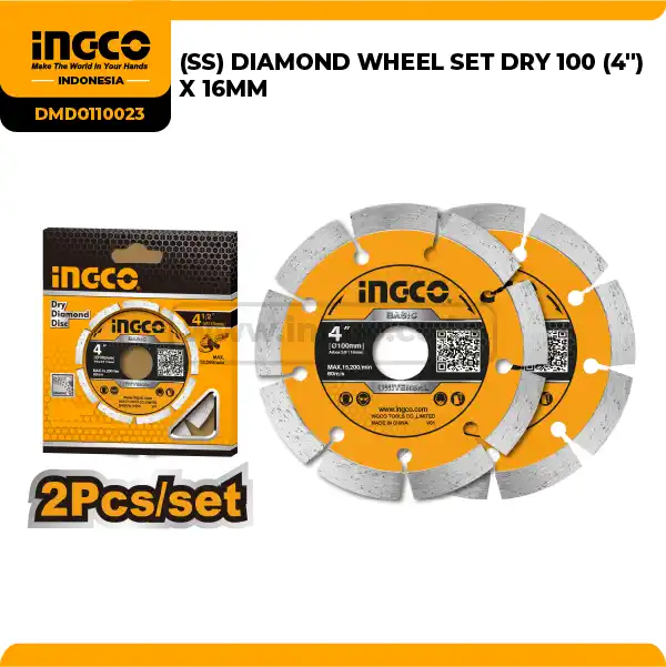 DMD0110023 - DIAMOND WHEEL SET DRY 100 (4') X 16MM