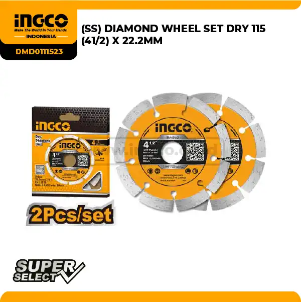 DMD0111523 - DIAMOND WHEEL SET DRY 115 (41/2) X 22.2MM