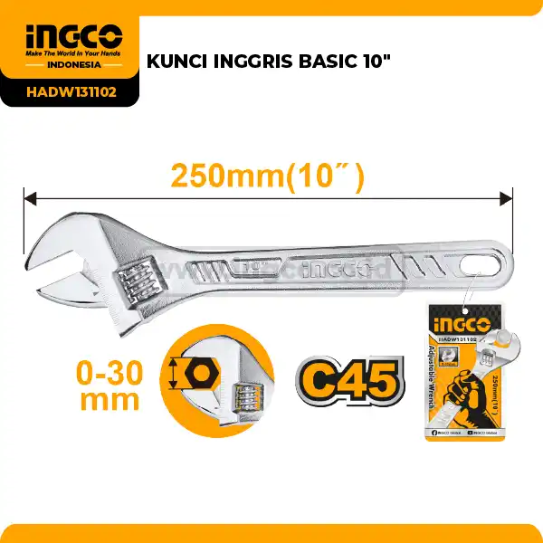 HADW131102 - KUNCI INGGRIS BASIC 10''