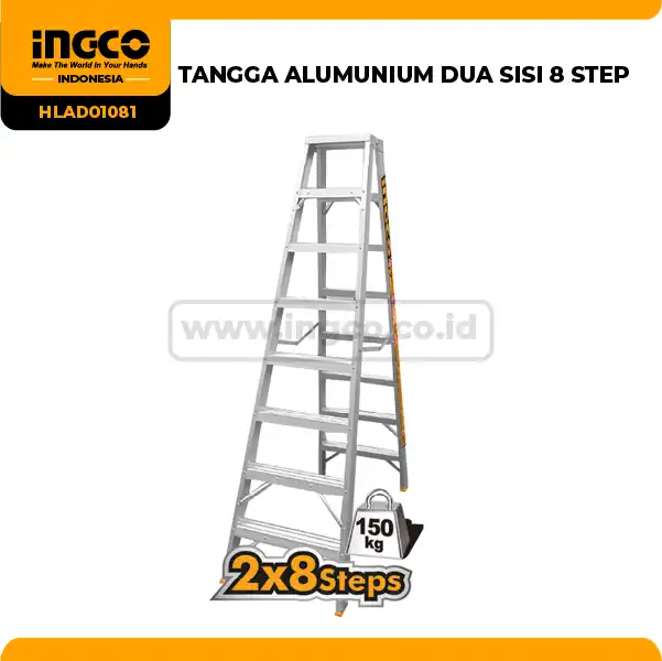 HLAD01081 - TANGGA ALUMUNIUM DUA SISI 8 STEP
