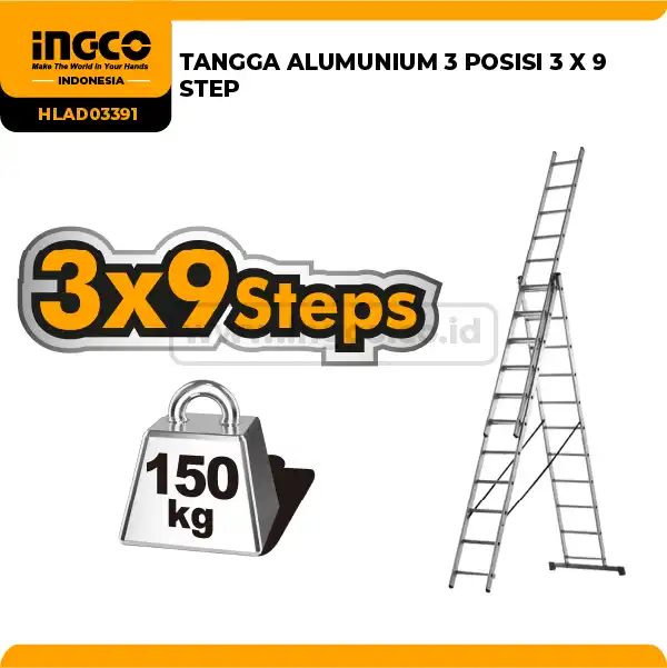 HLAD03391 - TANGGA ALUMUNIUM 3 POSISI 3 X 9 STEP