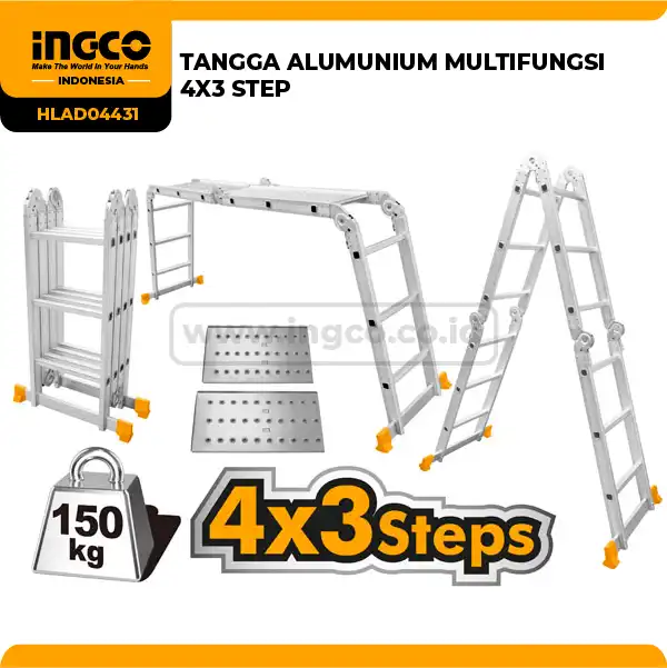 HLAD04431 - TANGGA ALUMUNIUM MULTIFUNGSI 4X3 STEP
