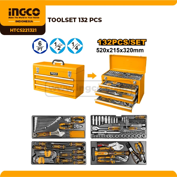 HTCS221321 - TOOLSET 132 PCS