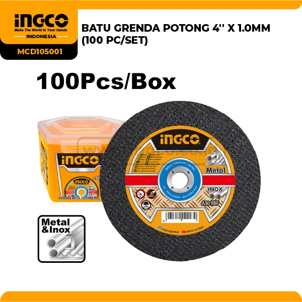 MCD105001 - BATU GRENDA POTONG 4'' X 1.0MM (100 PC/SET)