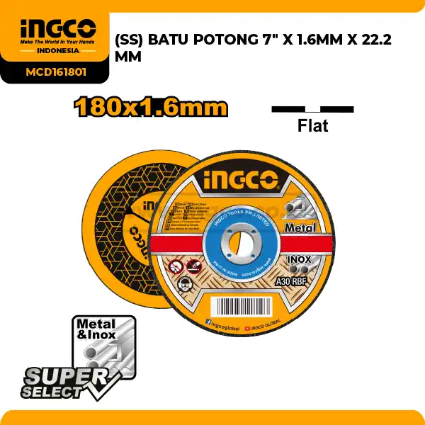 MCD161801 - BATU POTONG 7'' X 1.6MM X 22.2 MM